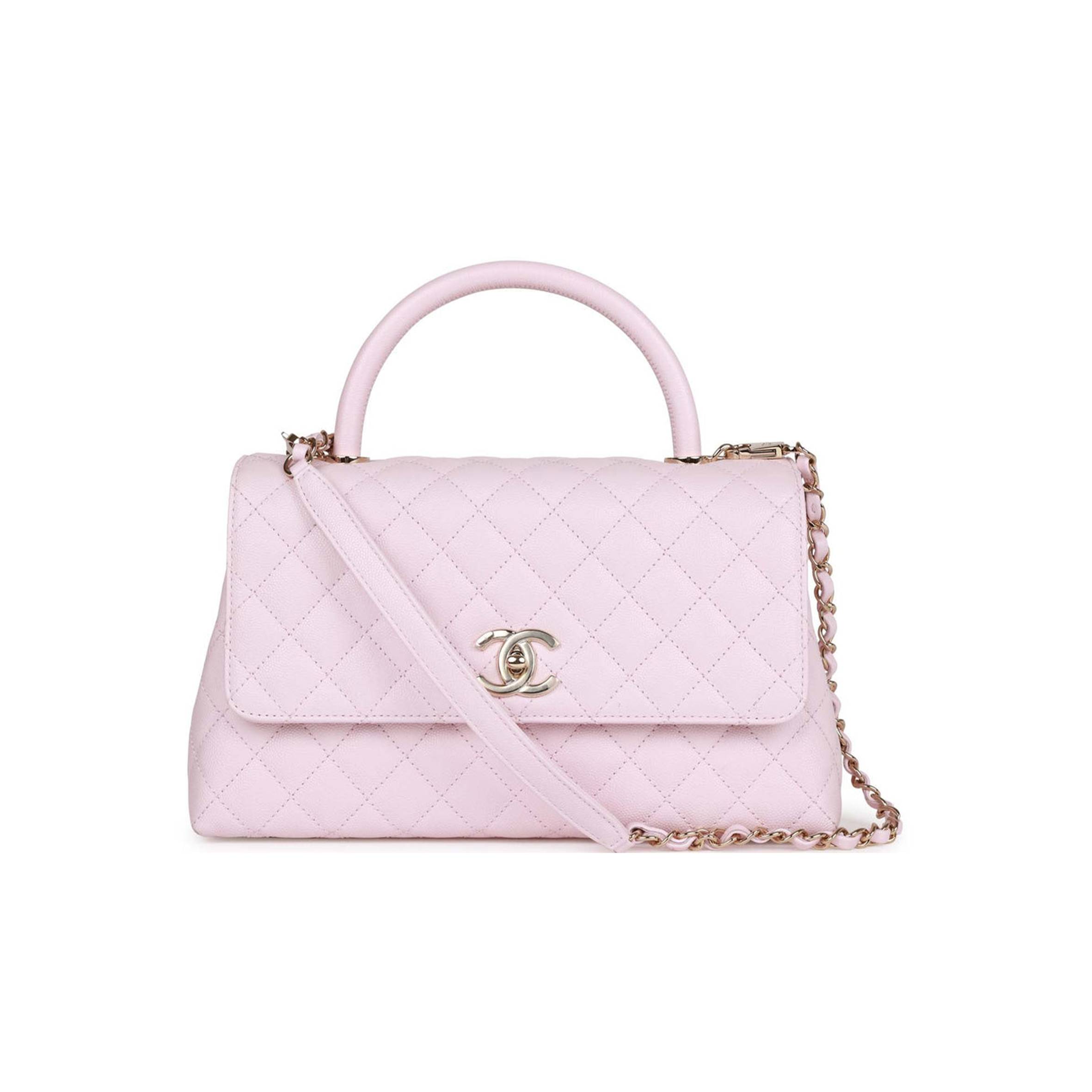 CHANEL MEDIUM COCO HANDLE FLAP BAG LIGHT PINK CAVIAR LIGHT GOLD HARDWARE CHANEL MEDIUM COCO HANDLE FLAP BAG LIGHT PINK CAVIAR LIGHT GOLD HARDWARE