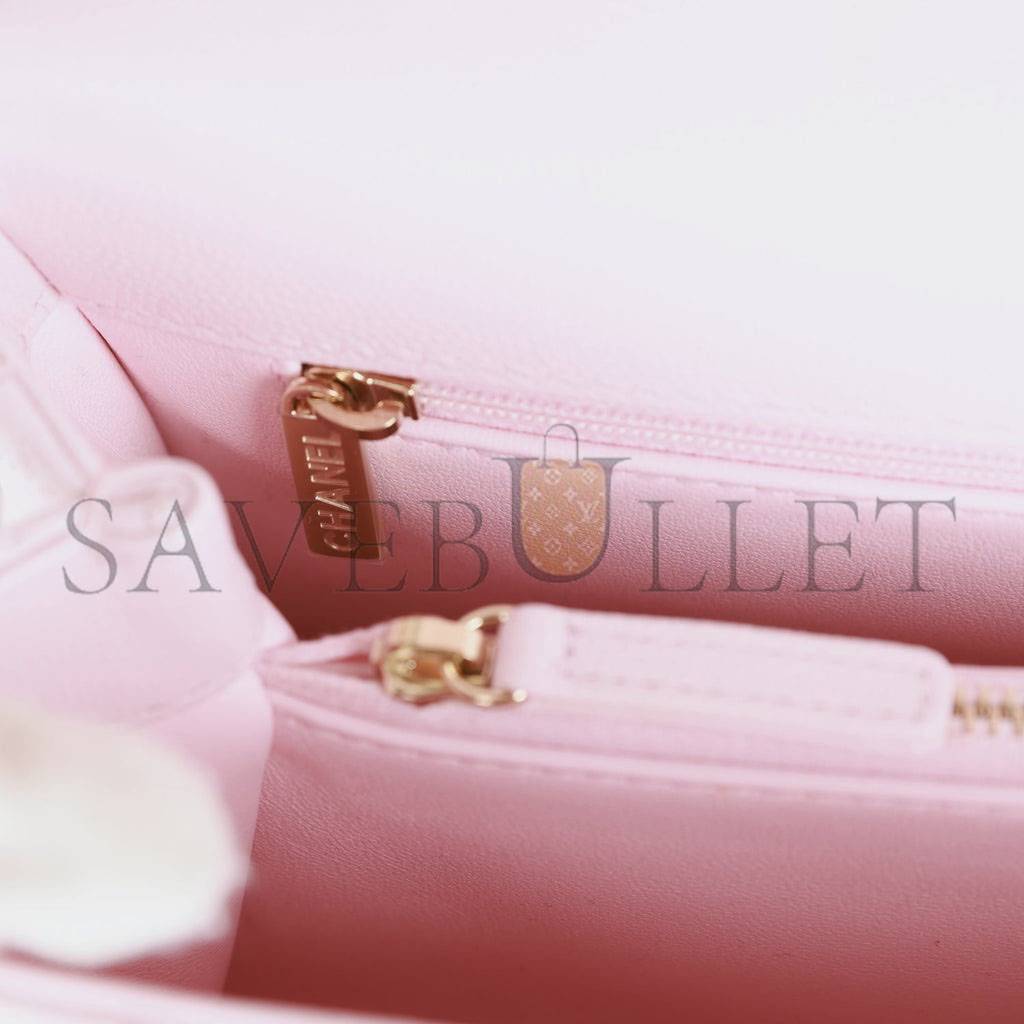 CHANEL MEDIUM COCO HANDLE FLAP BAG LIGHT PINK CAVIAR LIGHT GOLD HARDWARE CHANEL MEDIUM COCO HANDLE FLAP BAG LIGHT PINK CAVIAR LIGHT GOLD HARDWARE