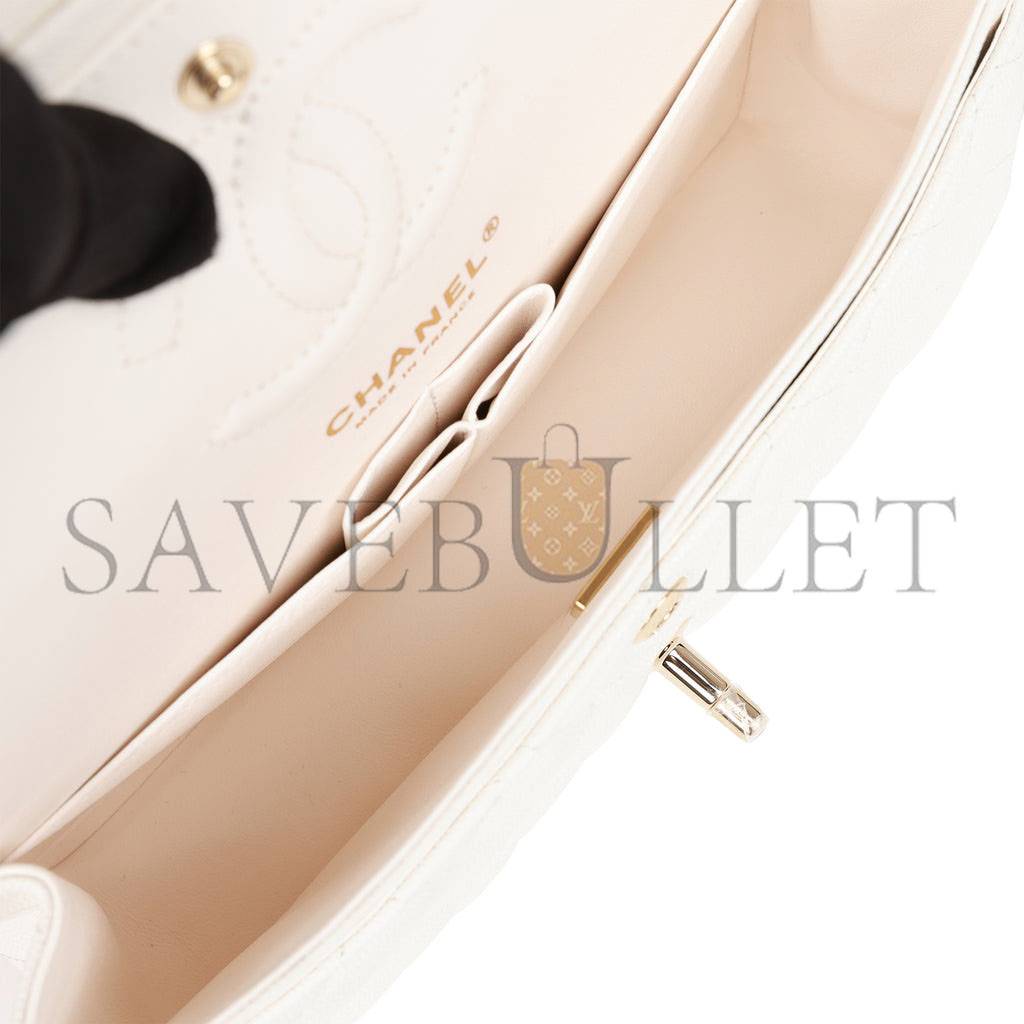 CHANEL SMALL CLASSIC DOUBLE FLAP WHITE CAVIAR GOLD HARDWARE CHANEL SMALL CLASSIC DOUBLE FLAP WHITE CAVIAR GOLD HARDWARE