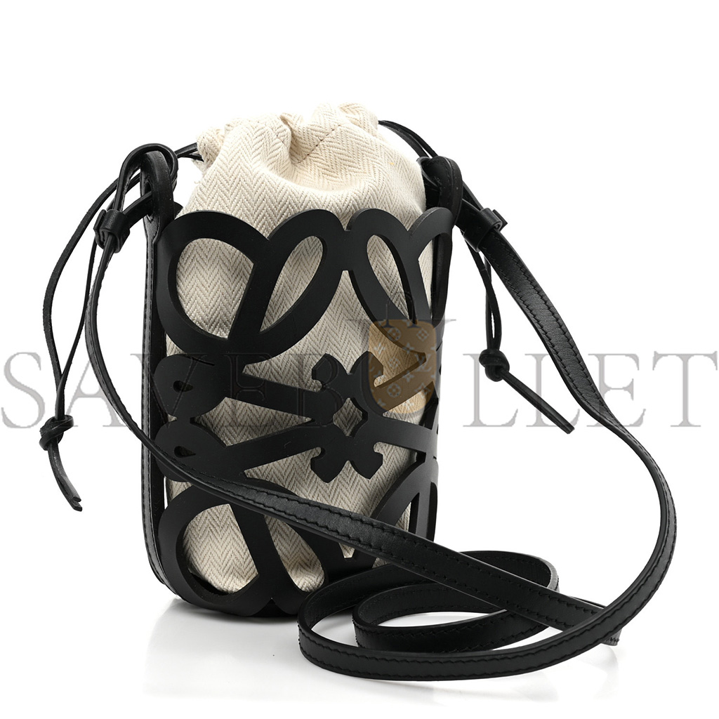 LOEWE X PAULA'S IBIZA CUTOUT ANAGRAM POCKET CROSSBODY BAG BLACK LOEWE X PAULA'S IBIZA CUTOUT ANAGRAM POCKET CROSSBODY BAG BLACK