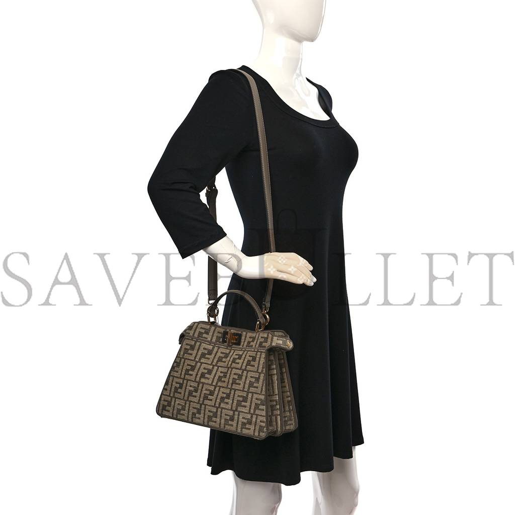 FENDI CHENILLE VITELLO SETA FF SMALL PEEKABOO I SEE U SATCHEL TORTORA NUVOLA FENDI CHENILLE VITELLO SETA FF SMALL PEEKABOO I SEE U SATCHEL TORTORA NUVOLA