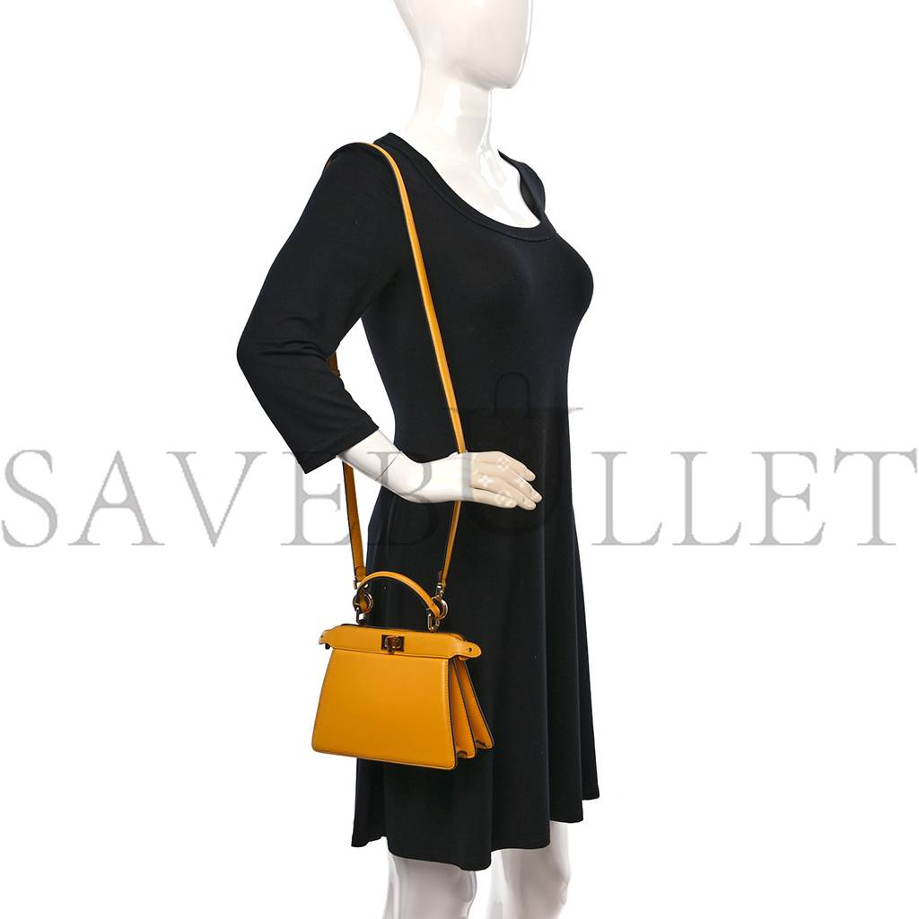 FENDI SHINY NAPPA PETITE PEEKABOO I SEE U SATCHEL MIMOSA