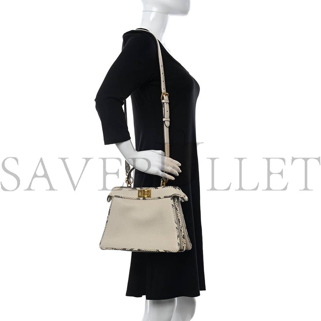 FENDI CUOIO ROMANO ELAPHE CHAMOIS PYTHON PRINT SMALL PEEKABOO I SEE U SATCHEL CAMELIA FENDI CUOIO ROMANO ELAPHE CHAMOIS PYTHON PRINT SMALL PEEKABOO I SEE U SATCHEL CAMELIA